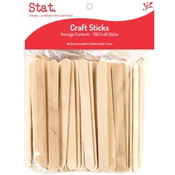 Stat. Plain Wooden Popsticks Pack 150
