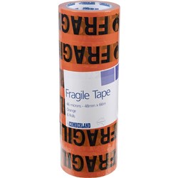 Fragile Tape 48mmx66m Orange & Black