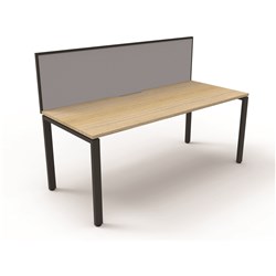 Deluxe Profile Desk With Screen 1200Wx750D Oak Top Black Frame