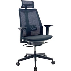 K2 Vista Mesh Executive Chair with Headrest Black Fabric Seat