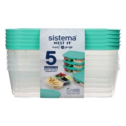 Sistema Nest It Meal Prep Food Storage Containers 1.9 Litre Clear