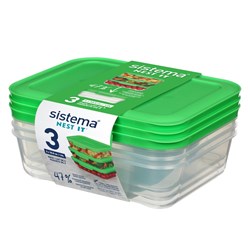 Sistema Nest It Rectangle Food Storage Containers 1 Litre Clear