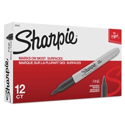 Sharpie Fine Point Marker Permanent 1.0mm Fine Black Box Of 12