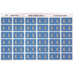 Avery Side Tab Numeric Colour Coding Label 6