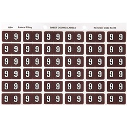 Avery Side Tab Numeric Colour Coding Label 9