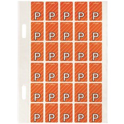 Avery Alphabet Coding Label P Side Tab 20x30mm D Orange