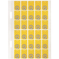 Avery Alphabet Coding Label Q Side Tab 20x30mm Yellow