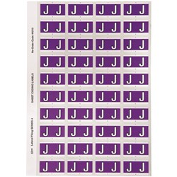 Avery Alphabet Coding Label J Side Tab 25x42mm Purple