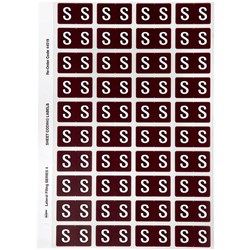 Avery Alphabet Coding Label S Side Tab 25x42mm Brown