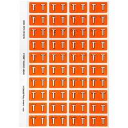 Avery Alphabet Coding Label T Side Tab 25x42mm Orange