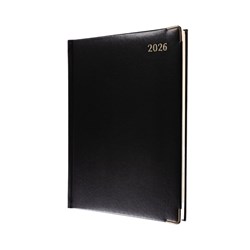 Debden 2026 Classic Manager 1200 Quarto Day To A Page Black Diary