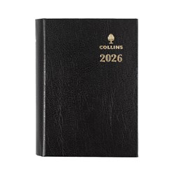 Collins 2026 Sterling 133P A7 Day To Page Black Diary With Pencil