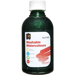 EC Glitter Green Washable Watercolour Paint 250Ml