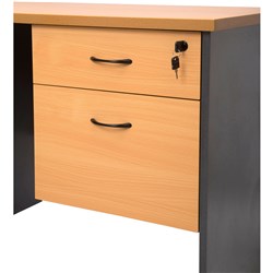 Rapid Worker Fixed Pedestal 1 Personal Drawer 1 File Drawer Beech Ironstone