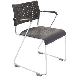 Rapidline Wimbledon Chair With Arms Chrome Sled Base Polypropylene Seat and Back