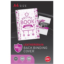 GBC Binding Covers A4 300gsm Leathergrain Pack of 100 Grey