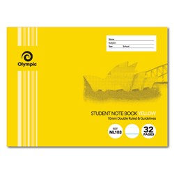 Book Exercise Tudor Nsw Primary 32Pg 10mm Dbl Ruled &Guide Yel