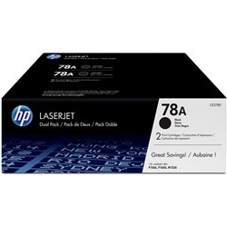 Hp 78A Toner Cartridge Black 2100 Pages Twin Pack