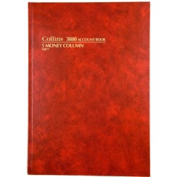 Collins 3880 5 Money Column Account Book