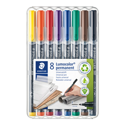 Staedtler Lumocolor 318 8 Assorted Fine Permanent OHP Marker