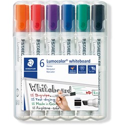 Staedtler Lumocolor 351B 6 Assorted Chisel Whiteboard Marker