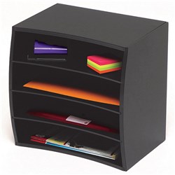 Organiser Marbig Wooden Desktop Stor-A-File 4 Tier Black
