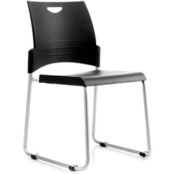 Buro Pronto Sled Base Stacker Chair Black Poly Seat and Back