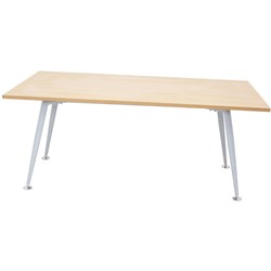 Table Rapid Span Meeting W1800Xd900Mm Beech Top Silver