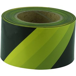 Barricade Tape Black/Yellow 72mm x 100m
