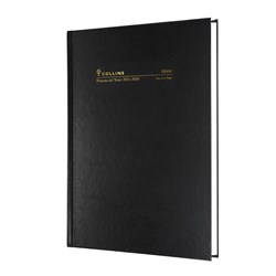 Collins 18M4 A5 Day To Page 1hr Black 25/26 Financial Year Diary