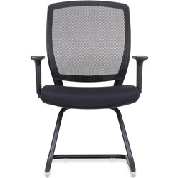 Hartley Visitor Chair Mesh Back Black Cantilever Frame With Arms Black Fabric Seat