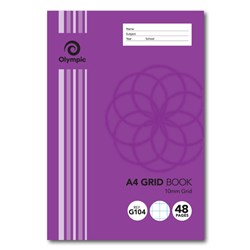 Olympic Exercise Book A4 10mm Grid 48 Page G104