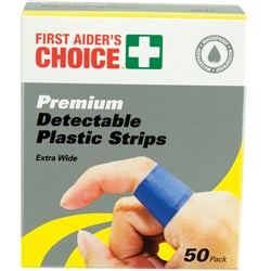 First Aiders Premium Detectable Blue Adhesive Extra Wide Strips