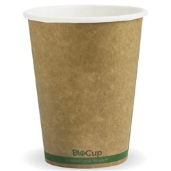 BCK-12-GS 12oz SingleWall BioCup Kraft Green Stripe 1000/carton