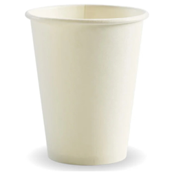 BioPak BC-12W 12oz/390ml White Single Wall Cup